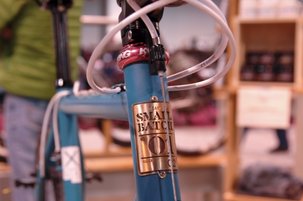 Carefully crafted, Small Batch stamps their frames.. NAHBS 2013 © Lance Barry