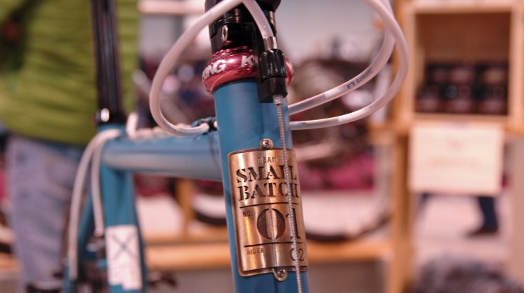 Carefully crafted, Small Batch stamps their frames.. NAHBS 2013 © Lance Barry
