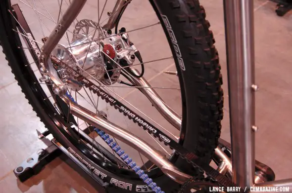 Gates' Center Track carbon belt drive and a Rohloff internally geared hub. © Lance Barry / Cyclocross Magazine