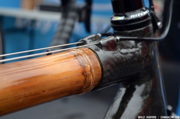 Bamboo and handwrapped carbon fiber make up the WebbWorks rigs. © Cyclocross Magazine