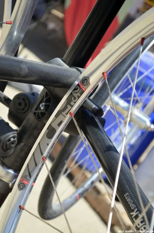 The lacing on the Industry Nine i25 wheels has been changed to a 2-to-1 pattern. © Cyclocross Magazine The lacing on the Industry Nine i25 wheels has been changed to a 2-to-1 pattern. © Cyclocross Magazine