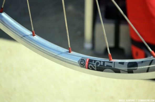 The rims are tubeless-ready, and the 19mm inner rim measurement was designed with cyclocross in mind. © Cyclocross Magazine The rims are tubeless-ready, and the 19mm inner rim measurement was designed with cyclocross in mind. © Cyclocross Magazine