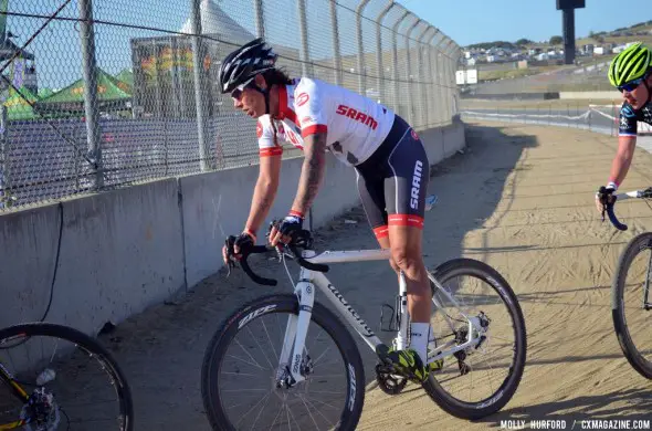 Duke was feeling good in the race, until a crash at the barriers took her out of contention. © Cyclocross Magazine Duke was feeling good in the race, until a crash at the barriers took her out of contention. © Cyclocross Magazine