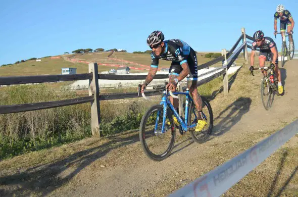 Ben Berden took the lead and the win at the Sea Otter Classic cyclocross race. © Cyclocross Magazine Ben Berden took the lead and the win at the Sea Otter Classic cyclocross race. © Cyclocross Magazine
