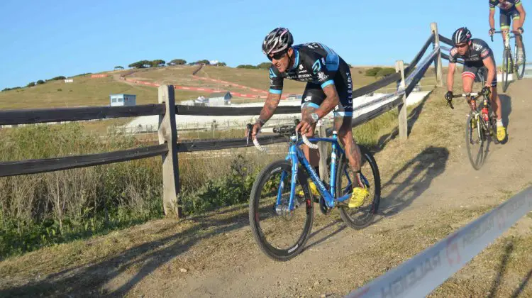 Ben Berden took the lead and the win at the Sea Otter Classic cyclocross race. © Cyclocross Magazine