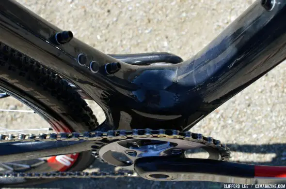 We weren't able to determine BB height, but Craig's component selections included a SRAM XX mountain bike crank. © Clifford Lee We weren't able to determine BB height, but Craig's component selections included a SRAM XX mountain bike crank. © Clifford Lee