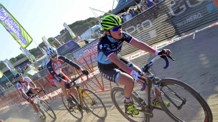 Mani leading Dyck and Duke at the 2013 Sea Otter Cyclocross race. © Cyclocross Magazine