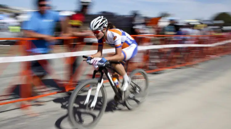 Marianne Vos in full time trial mode after her blistering attack with two to go. © Cyclocross Magazine