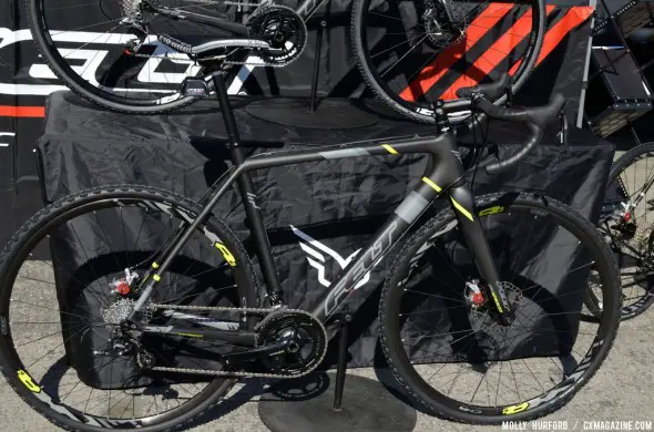 The F5X has the same frame as the F2X, but different components (and a new Vittoria tire tread!). © Cyclocross Magazine The F5X has the same frame as the F2X, but different components (and a new Vittoria tire tread!). © Cyclocross Magazine
