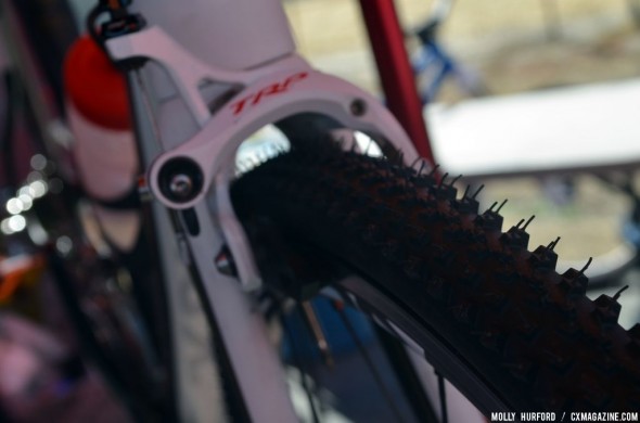 These aren't new cyclocross brakes, this is just Paxson's road machine with clinchers put on an hour before the race start. © Cyclocross Magazine