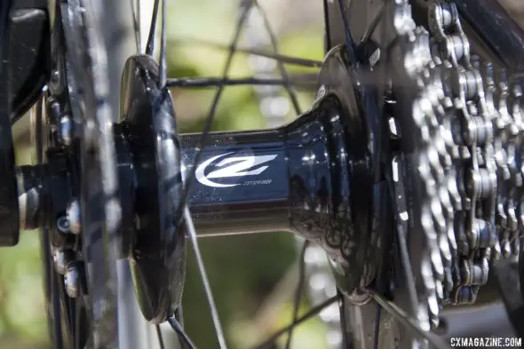 Zipp's new 188 disc brake hubs and 3-cross lacing on the new 303 Firecrest disc brake wheelset. © Cyclocross Magazine