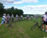 Here, Jeremy Powers conducts a clinic for his local riding group, the NCC. © Cyclocross Magazine