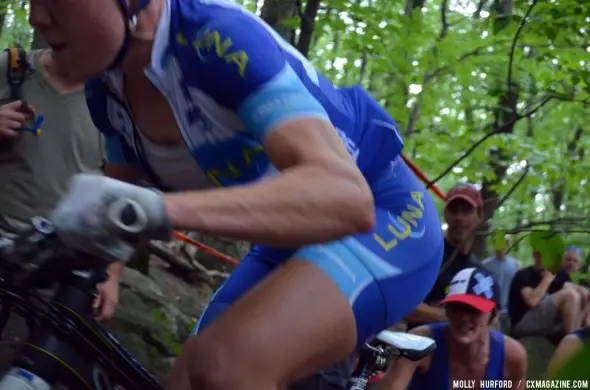 Gould, charging through a huge crowd of hecklers. © Cyclocross Magazine