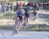 Page takes an early lead ahead of Berden, Krugoff. Elite Men, 2013 Raleigh Midsummer Night's race. © Cyclocross Magazine