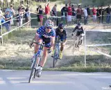 Page takes an early lead ahead of Berden, Krugoff. Elite Men, 2013 Raleigh Midsummer Night's race. © Cyclocross Magazine Page takes an early lead ahead of Berden, Krugoff. Elite Men, 2013 Raleigh Midsummer Night's race. © Cyclocross Magazine
