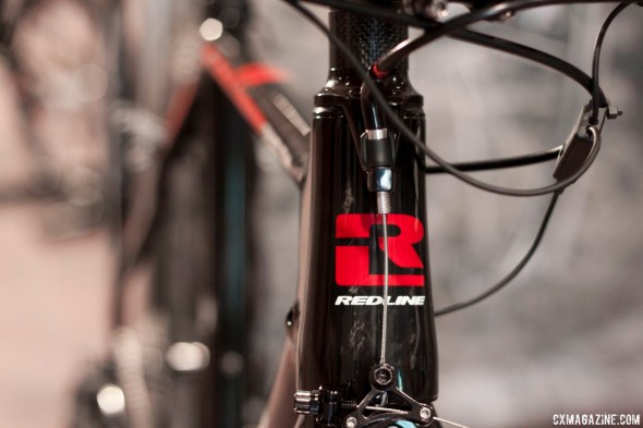 The 2014 Redline Conquest Team carbon cyclocross bike, with Ultegra Di2 10-speed, and cantilever brakes! © Cyclocross Magazine