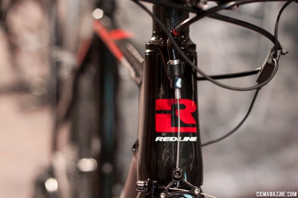 The 2014 Redline Conquest Team carbon cyclocross bike, with Ultegra Di2 10-speed, and cantilever brakes! © Cyclocross Magazine The 2014 Redline Conquest Team carbon cyclocross bike, with Ultegra Di2 10-speed, and cantilever brakes! © Cyclocross Magazine