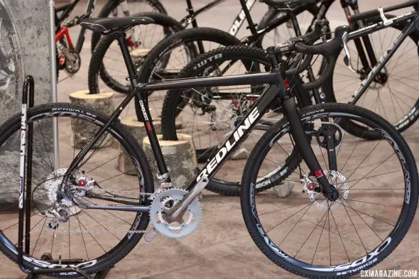 Redline Conquest Disc aluminum cyclocross bike brings disc brakes to a more affordable price point. © Cyclocross Magazine Redline Conquest Disc aluminum cyclocross bike brings disc brakes to a more affordable price point. © Cyclocross Magazine