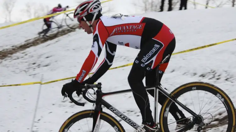 Marc Dettman navigating a tricky slope at the Big Bad Wolf race in Midland, Michigan (photo by Adam McIntyre)