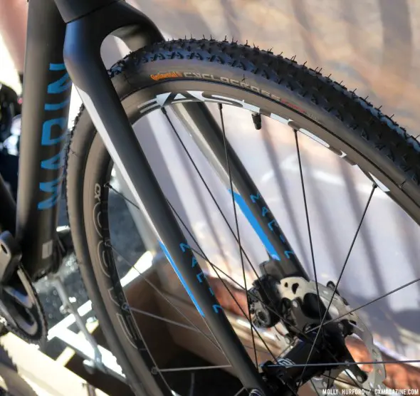 Continental tires on Easton Wheels with a fork that allows plenty of room for mud. © Cyclocross Magazine