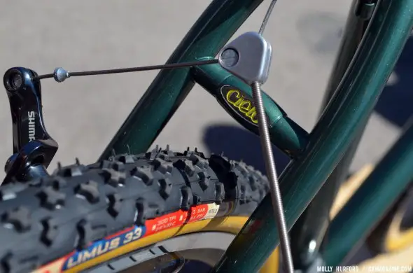 Back to basics with canti brakes on the steel Cielo. © Cyclocross Magazine