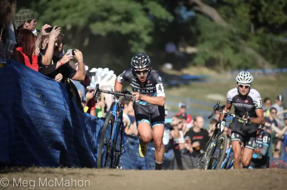 Driscoll leading the race on Day 1 of Gloucester. © Meg McMahon