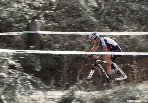 Justin Lindine raced to a strong third place in the men's race at the Qiansen Trophy UCI C2 Cyclocross Event. © Cyclocross Magazine