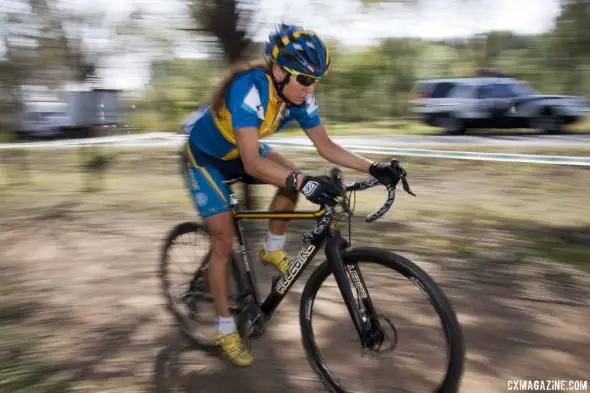 Erlandsson in control in the middle of the race, after Kloppenburg crashed - Qiansen Trophy UCI C2 Cyclocross Event. © Cyclocross Magazine