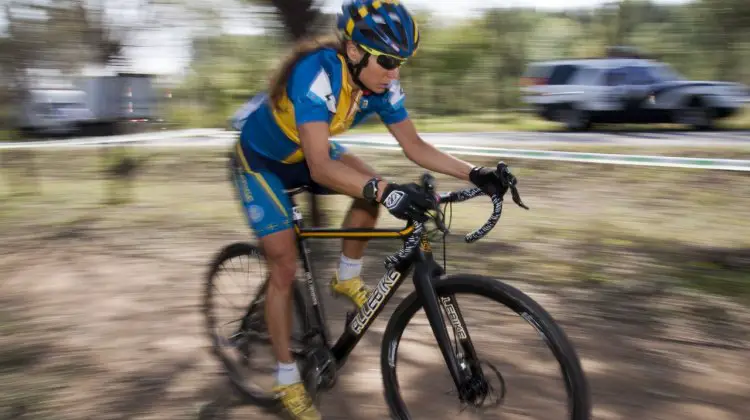 Erlandsson in control in the middle of the race, after Kloppenburg crashed - Qiansen Trophy UCI C2 Cyclocross Event. © Cyclocross Magazine