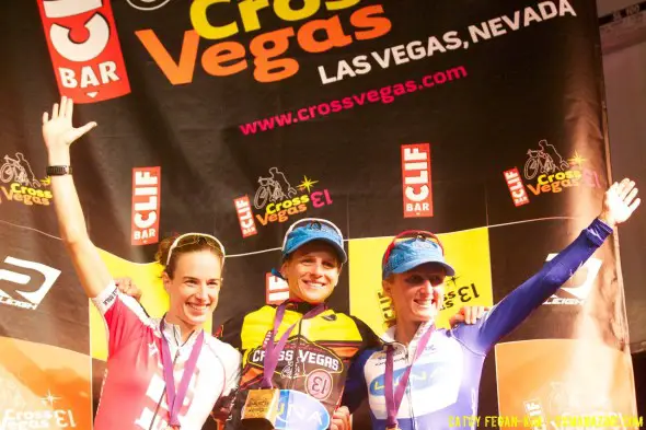 Davidson, Nash, and Pendrel form the international podium for CrossVegas 2013. © Cathy Fegan-Kim, Cyclocross Magazine