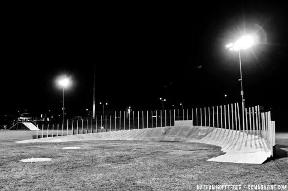 Deconstruction of the bermed turn, the newest addition to Cross Vegas 2013. © Nathan Hofferber / Cyclocross Magazine