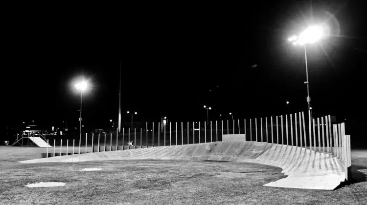 Deconstruction of the Bermed Turn, the newest addition to Cross Vegas 2013. © Nathan Hofferber / Cyclocross Magazine