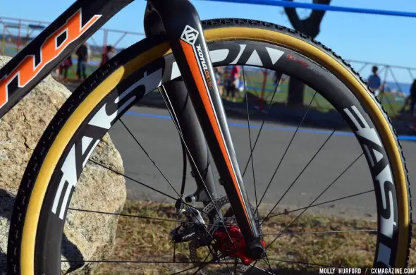 The Easton wheels are a road/MTB hybrid. © Cyclocross Magazine