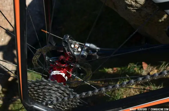 Mechanical discs and SRAM Red on Wyman's Kona. © Cyclocross Magazine