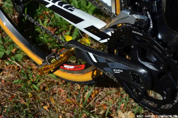 Candy pedals from Crankbrothers on Myerson's Ridley X-Fire. © Cyclocross Magazine