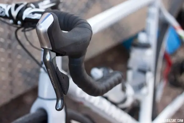 Shimano's new R785 hydraulic disc brake Di2 lever prototype. © Cyclocross Magazine