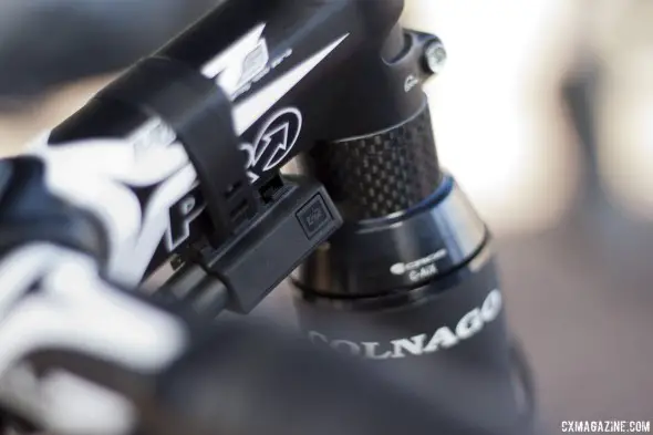 Shimano's new Ultegra 6870 Di2 offers a seatpost battery but junction box charging. © Cyclocross Magazine