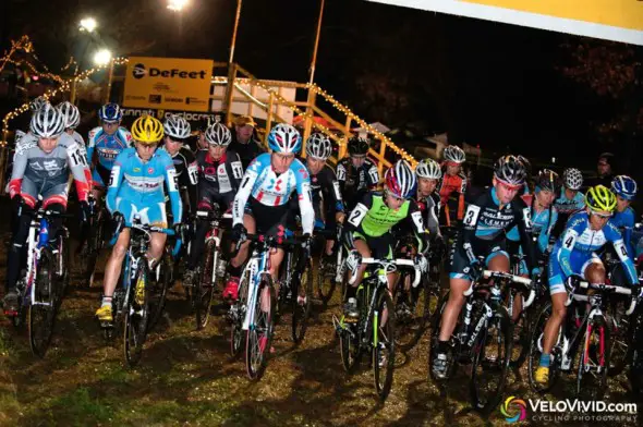 Elite women start at CX after Dark in 2012. 