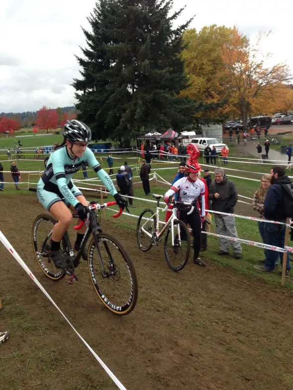 Race winner Jessica Cutler navigates race traffic. © Robert Grunau