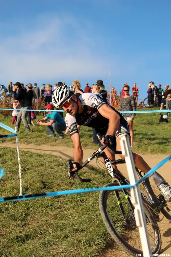 Trebon rounds the corner at the Boulder Cup. © Jesse Pisel