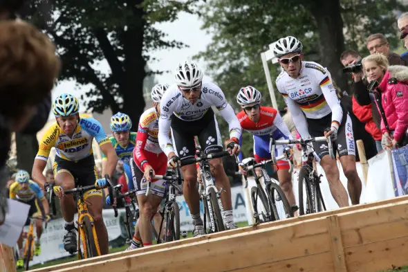 The men hit the barriers at GP Brabant. © Bart Hazen