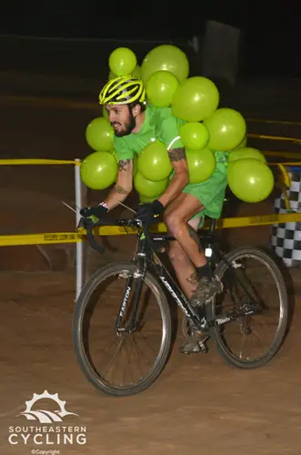A green grape bunch was one of the costumes on hand at Savannah Superprestige. © Trish Albert
