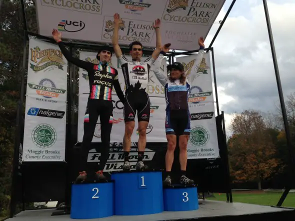 The men's podium at Rochester: Zach McDonald, Raphael Gagne and Anthony Clark (L to R). © Anthony Clark