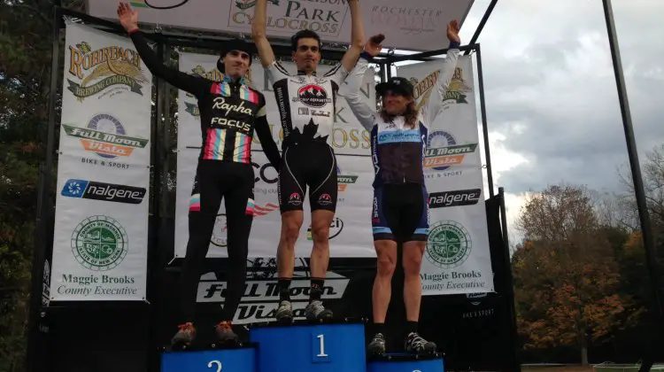 The men's podium at Rochester: Zach McDonald, Raphael Gagne and Anthony Clark (L to R). © Anthony Clark