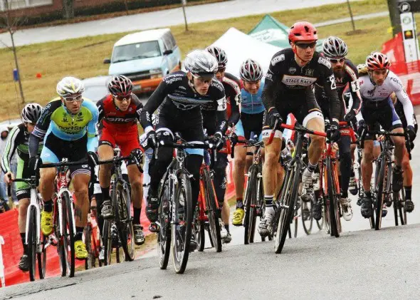 Elite Men take the course at a prior installment of Supercup. © Cyclocross Magazine