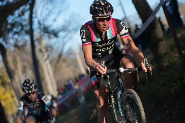 Jeremy Powers on his way to victory at day two of the Mud Fund Derby City Cup. © Wil Matthews