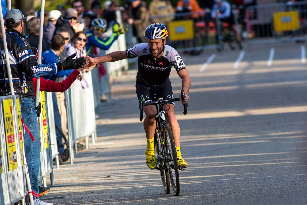 Tim Johnson got his intro to cyclocross from Stu Thorne.. 2013 Cincy3 CX. © Kent Baumgardt