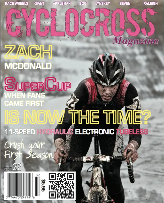 Zach McDonald gracing the cover of Cyclocross Magazine's Issue 22
