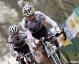 Sven Nys and Philipp Walsleben on the straight away. © Bart Hazen / Cyclocross Magazine