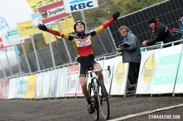 Sanne Cant, shown here at Superprestige Gavere 2013, added yet another win to her resume today. © Bart Hazen / Cyclocross Magazine